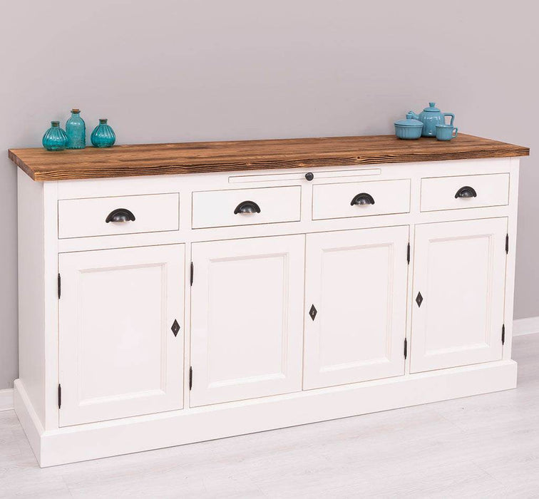 Viertüriges Sideboard aus Massivholz im Landhausstil -