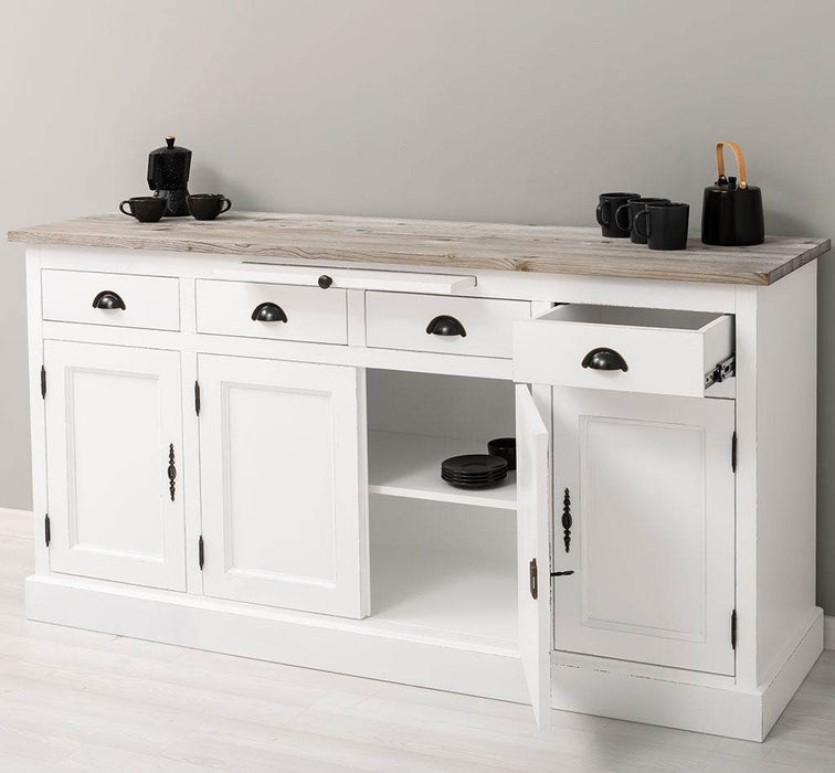 Viertüriges Sideboard aus Massivholz im Landhausstil -