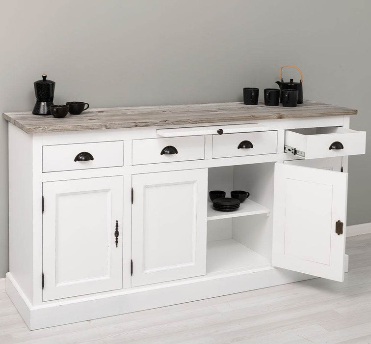 Viertüriges Sideboard aus Massivholz im Landhausstil -