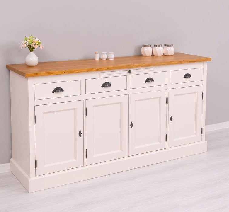 Viertüriges Sideboard aus Massivholz im Landhausstil -