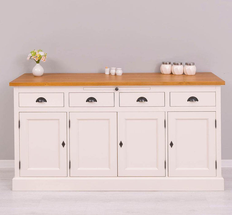 Viertüriges Sideboard aus Massivholz im Landhausstil -