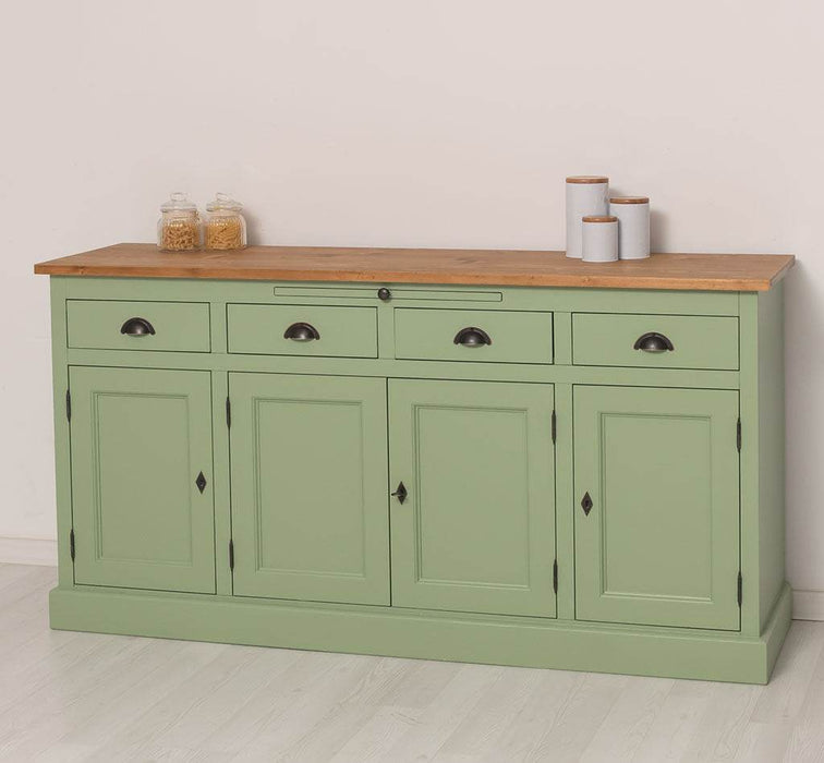 Viertüriges Sideboard aus Massivholz im Landhausstil -