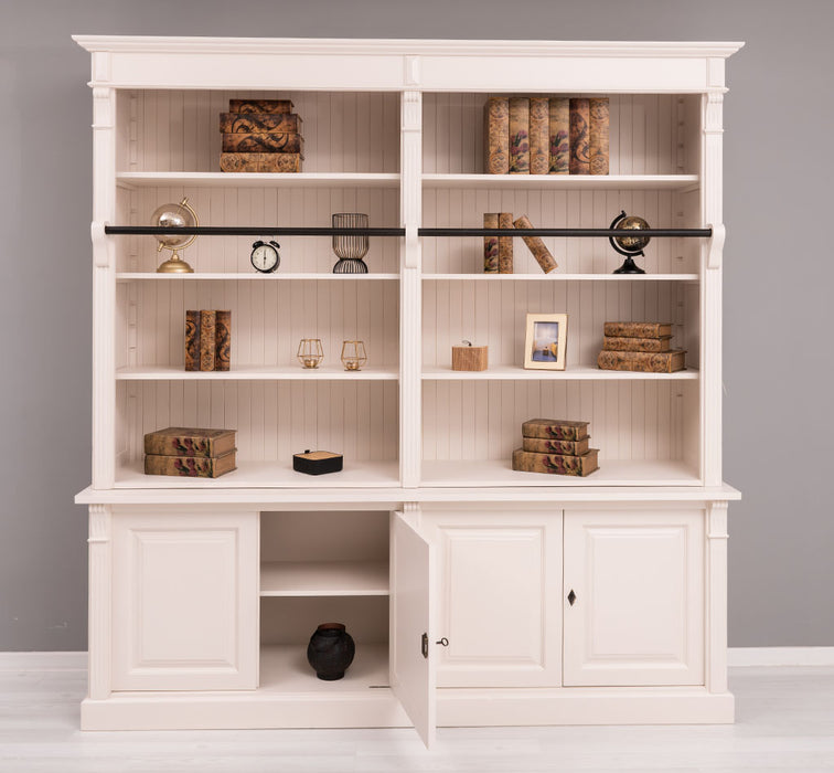 Vintage Bücherregal aus Massivholz | Bibliothek mit 4 Türen