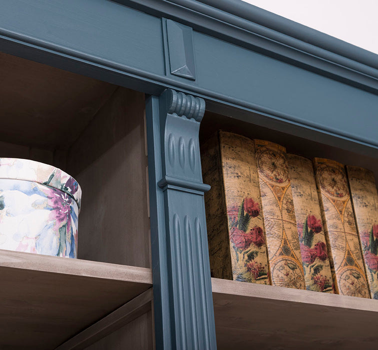 Vintage Bücherregal aus Massivholz | Bibliothek mit 4 Türen