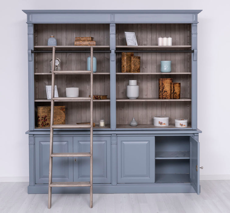 Vintage Bücherregal aus Massivholz | Bibliothek mit 4 Türen