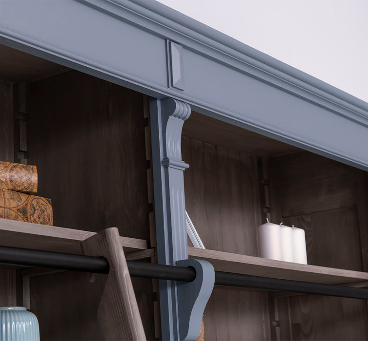 Vintage Bücherregal aus Massivholz | Bibliothek mit 4 Türen