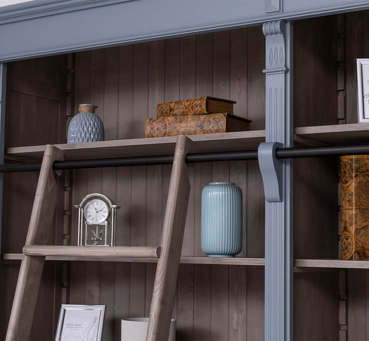 Vintage Bücherregal aus Massivholz | Bibliothek mit 4 Türen