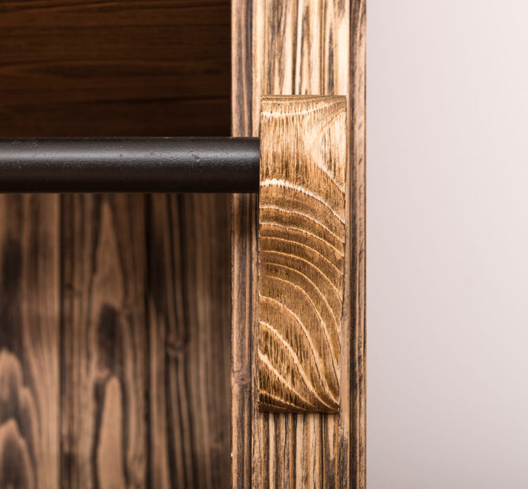 Vintage Bücherregal aus Massivholz | Bibliothek mit 4 Türen