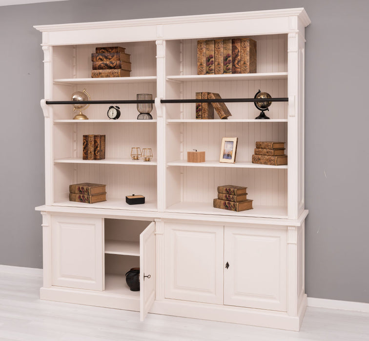 Vintage Bücherregal aus Massivholz | Bibliothek mit 4 Türen