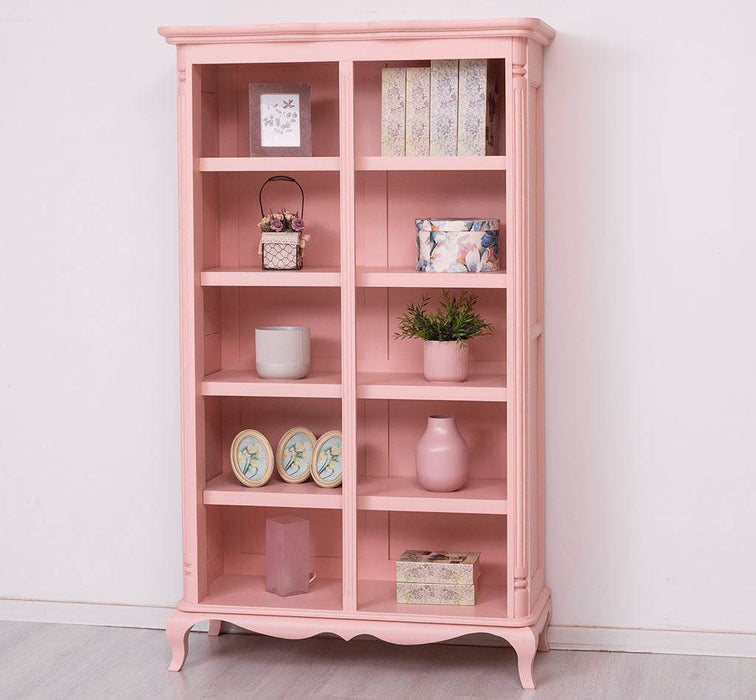 Vintage Bücherregal aus Massivholz mit geschwungener Linie - Vintage Rosa