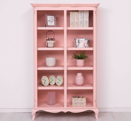 Vintage Bücherregal aus Massivholz mit geschwungener Linie - Vintage Rosa