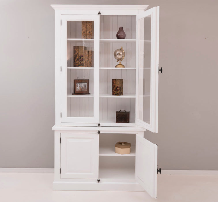 Vintage Bücherschrank aus Massivholz | Vitrine | 2-teilig