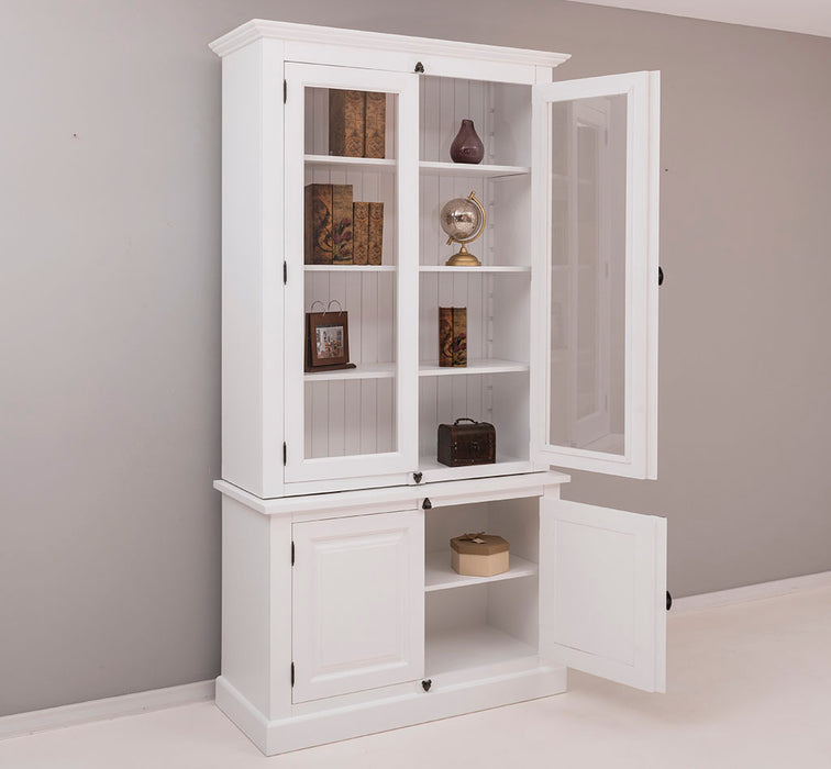 Vintage Bücherschrank aus Massivholz | Vitrine | 2-teilig