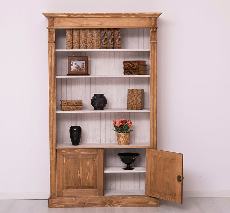 Vintage Bücherschrank aus Massivholz | Regal im Landhausstil