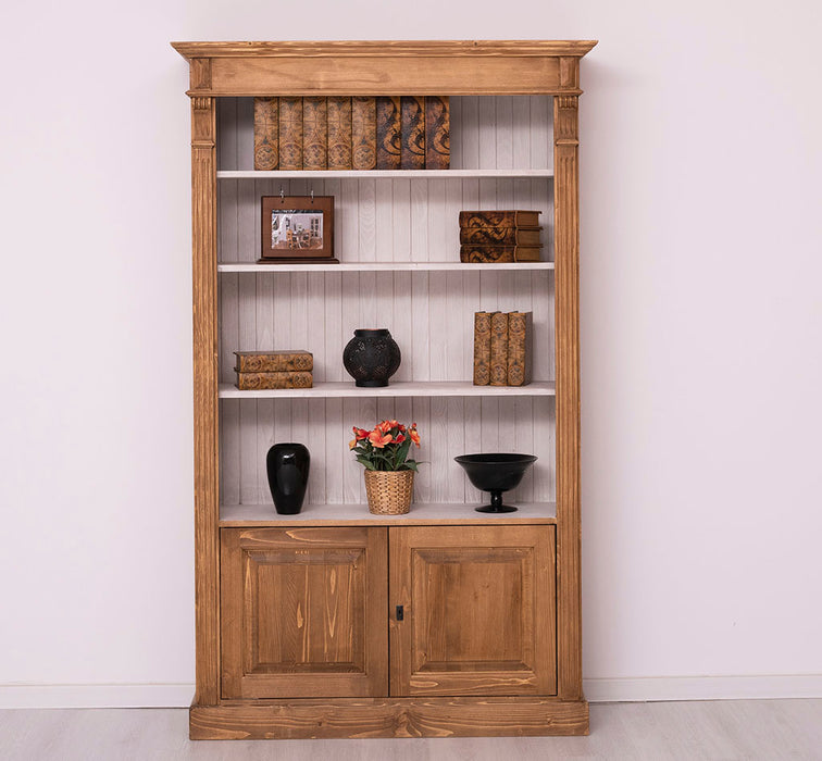 Vintage Bücherschrank aus Massivholz | Regal im Landhausstil
