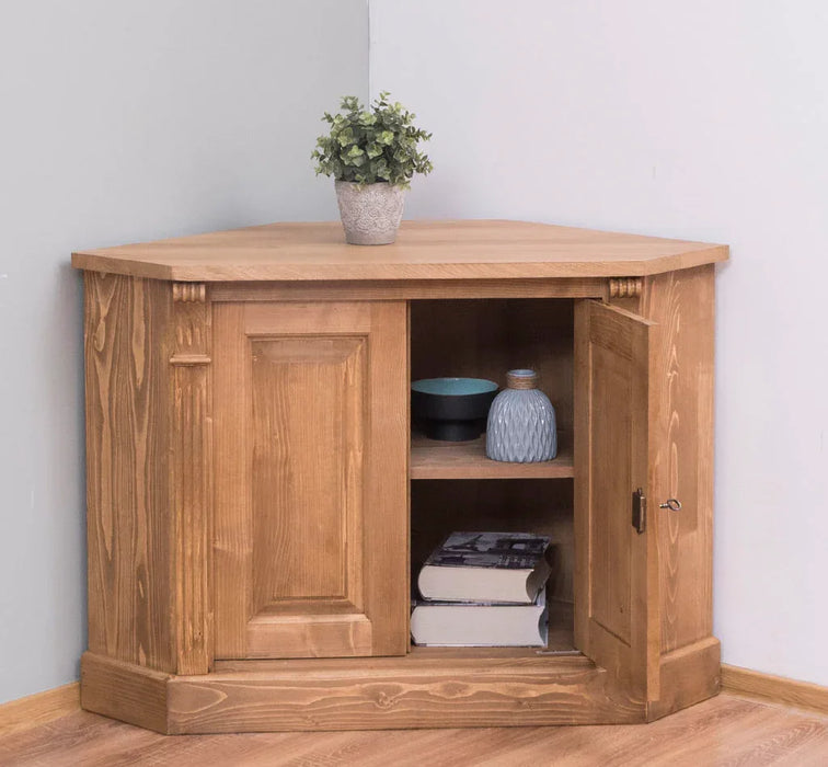 Vintage Eckschrank aus Massivholz