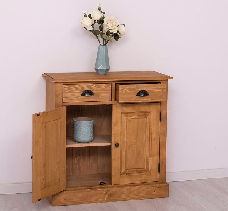 Vintage Konsolenschrank aus Massivholz| Sideboard mit zwei Schubladen