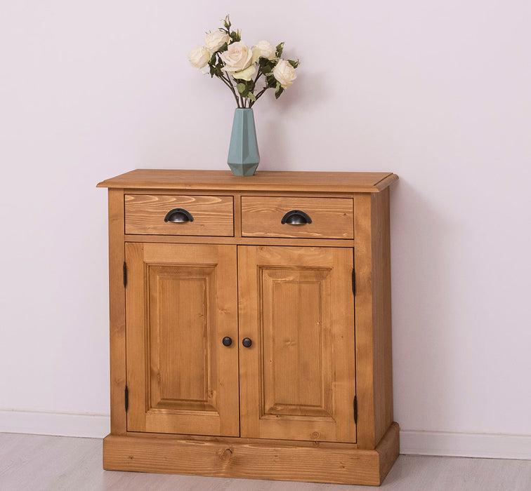 Vintage Konsolenschrank aus Massivholz| Sideboard mit zwei Schubladen