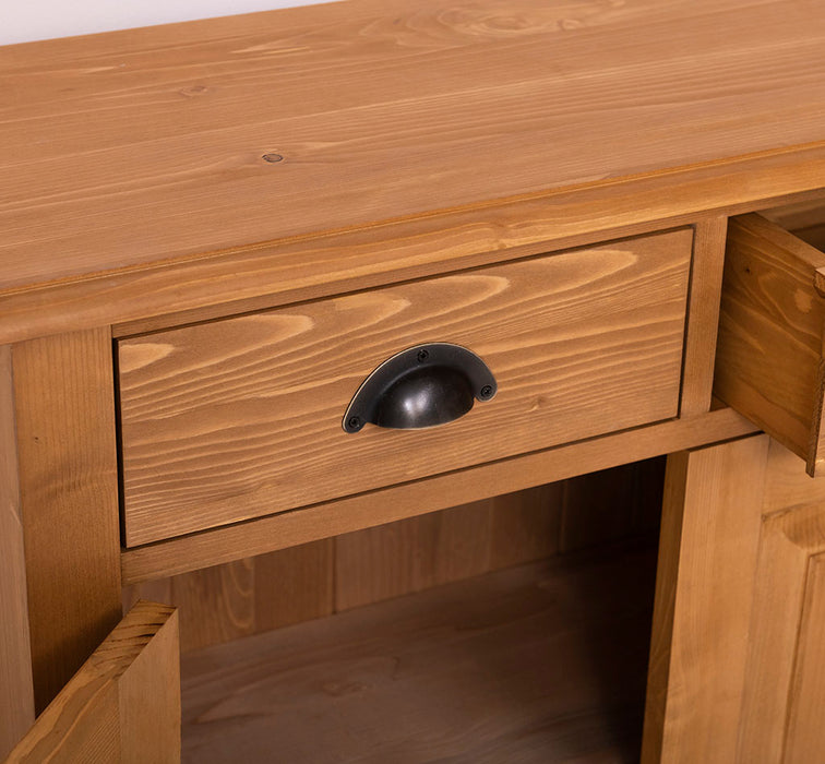 Vintage Konsolenschrank aus Massivholz| Sideboard mit zwei Schubladen