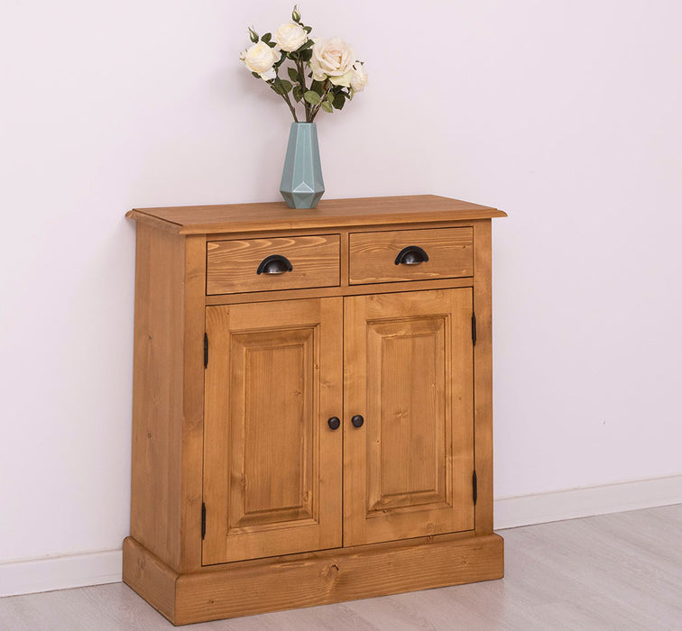 Vintage Konsolenschrank aus Massivholz| Sideboard mit zwei Schubladen