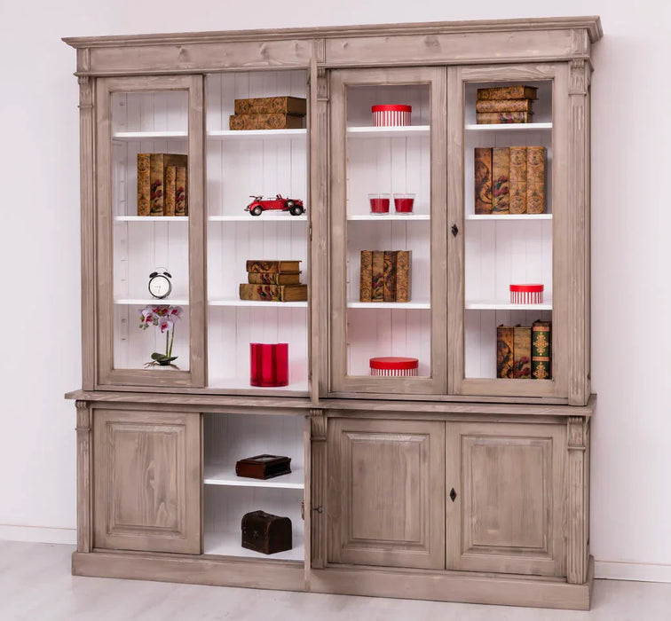 Vintage Regalschrank Kombination aus Massivholz