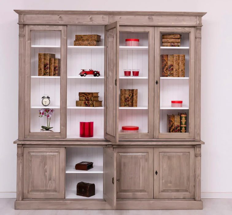 Vintage Regalschrank Kombination aus Massivholz