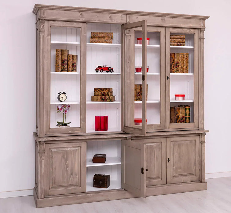 Vintage Regalschrank Kombination aus Massivholz