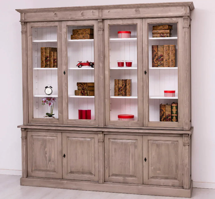 Vintage Regalschrank Kombination aus Massivholz