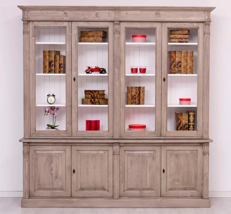 Vintage Regalschrank Kombination aus Massivholz