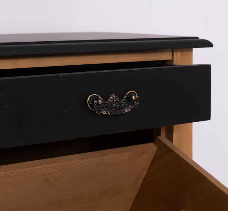 Vintage Schuhschrank aus Massivholz mit Kippfächern - Holzkontrast