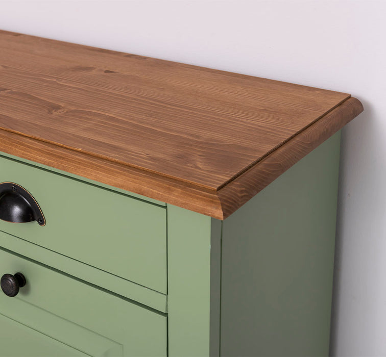 Vintage Schuhschrank aus Massivholz mit Kippfächern - Holzkontrast