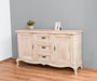 Sideboard aus Massivholz mit 2 Türen und 3 Schubladen | Barock Kommode mit geschwungenen Beinen - Vintage Weiß
