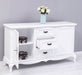 Sideboard aus Massivholz mit 2 Türen und 3 Schubladen | Barock Kommode mit geschwungenen Beinen - Vintage Weiß