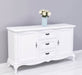 Sideboard aus Massivholz mit 2 Türen und 3 Schubladen | Barock Kommode mit geschwungenen Beinen - Vintage Weiß