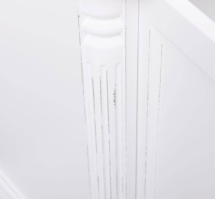 Sideboard aus Massivholz mit 2 Türen und 3 Schubladen | Barock Kommode mit geschwungenen Beinen - Vintage Weiß