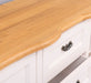 Vintage Sideboard aus Massivholz mit 2 Türen und 3 Schubladen | Kommode mit geschwungenen Füßen | Barock - Eiche - Creme