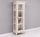 Vintage Vitrine aus Massivholz | Gläserschrank im Barockstil - Beige