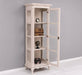 Vintage Vitrine aus Massivholz | Gläserschrank im Barockstil - Beige