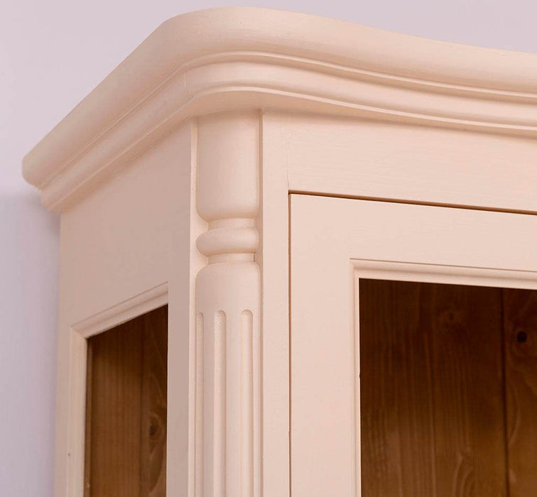Vintage Vitrinenschrank aus Massivholz mit verglaster Doppeltür | Barock - Schwarz