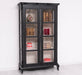 Vintage Vitrinenschrank aus Massivholz mit verglaster Doppeltür | Barock - Schwarz