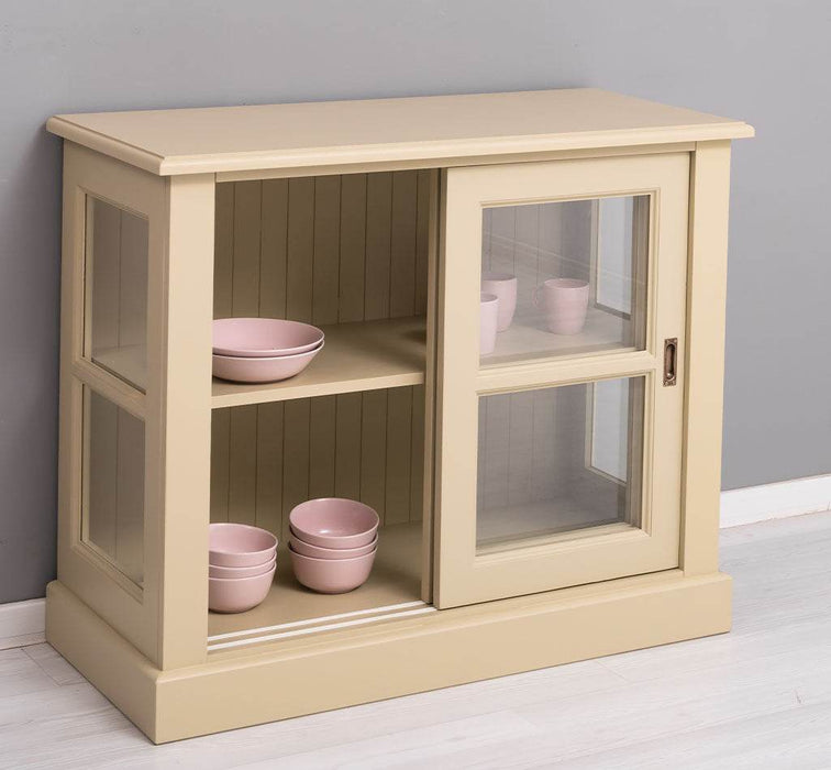 Vitrine aus Massivholz | Sideboard mit Schiebetür -