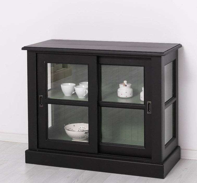 Vitrine aus Massivholz | Sideboard mit Schiebetür -