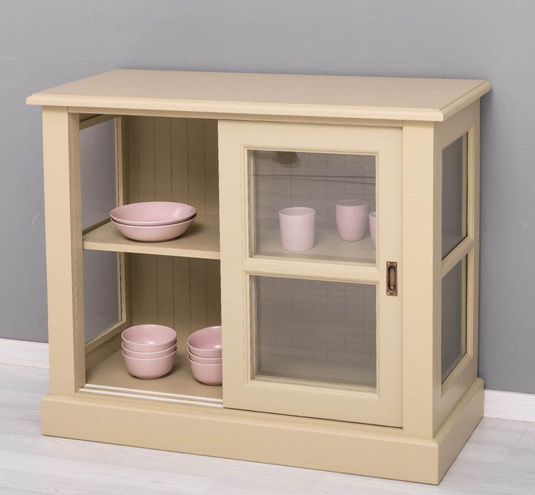 Vitrine aus Massivholz | Sideboard mit Schiebetür -
