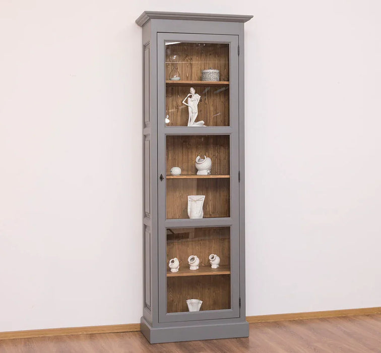 Vitrine aus Massivholz | Ablage mit Glastür