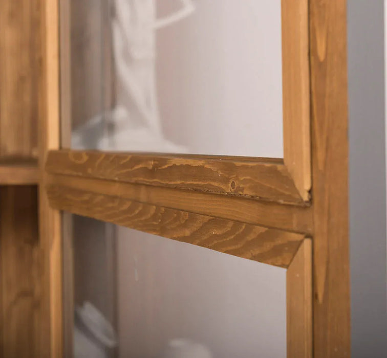Vitrine aus Massivholz | Ablage mit Glastür