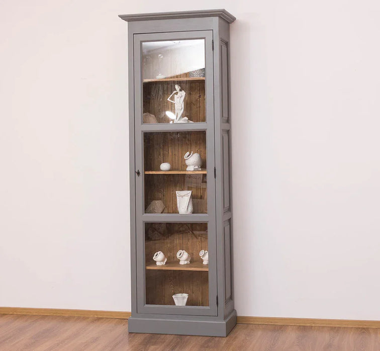 Vitrine aus Massivholz | Ablage mit Glastür