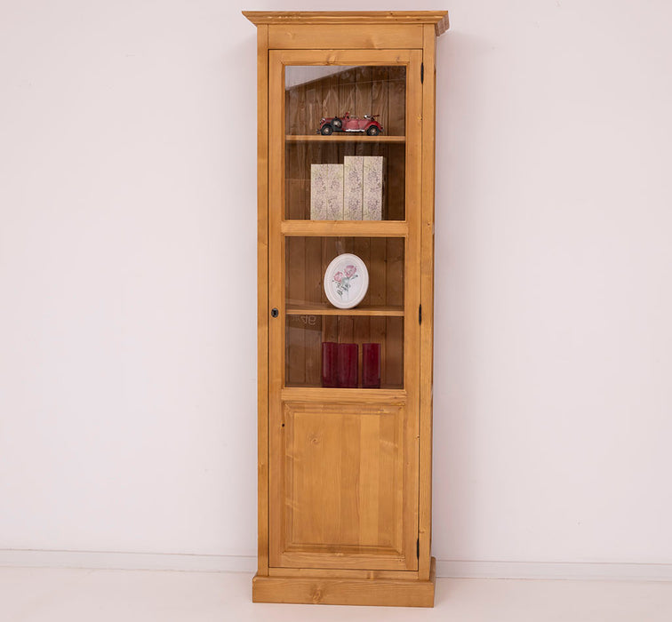 Vitrine aus Massivholz | Bücherregal mit großer Tür