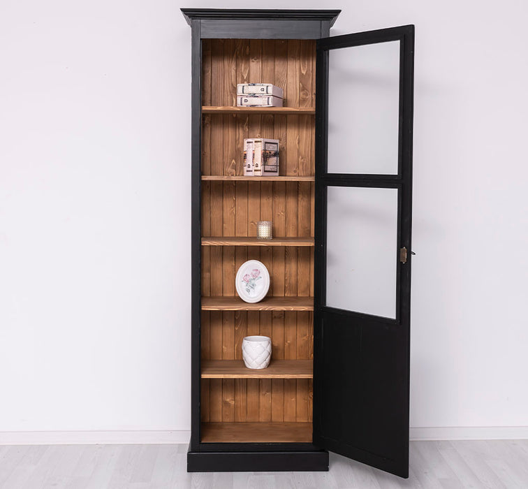 Vitrine aus Massivholz | Bücherregal mit großer Tür