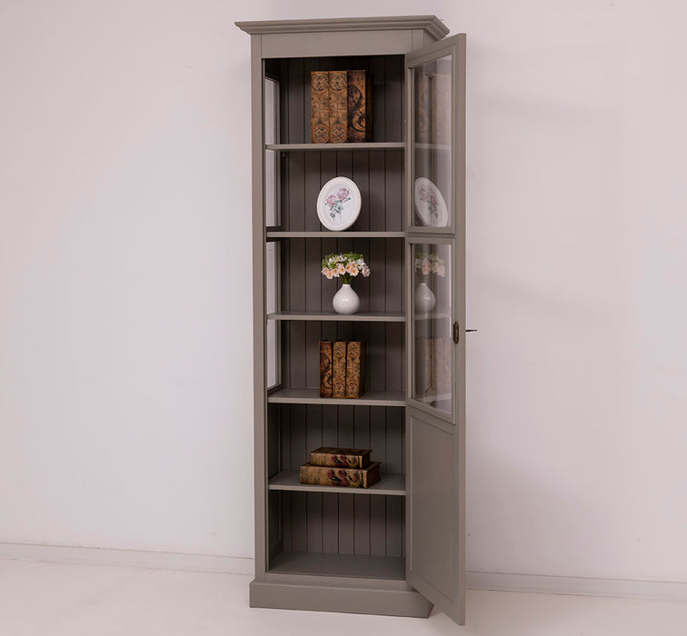 Vitrine aus Massivholz | Bücherregal mit großer Tür