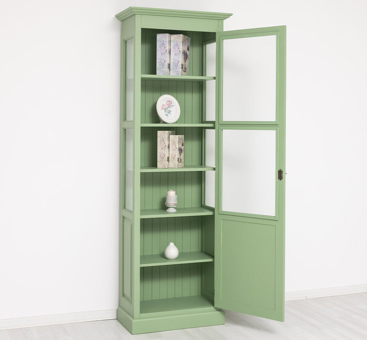 Vitrine aus Massivholz | Bücherregal mit großer Tür